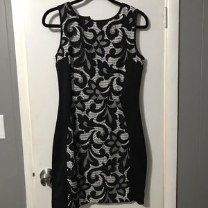 Black and white laced dress